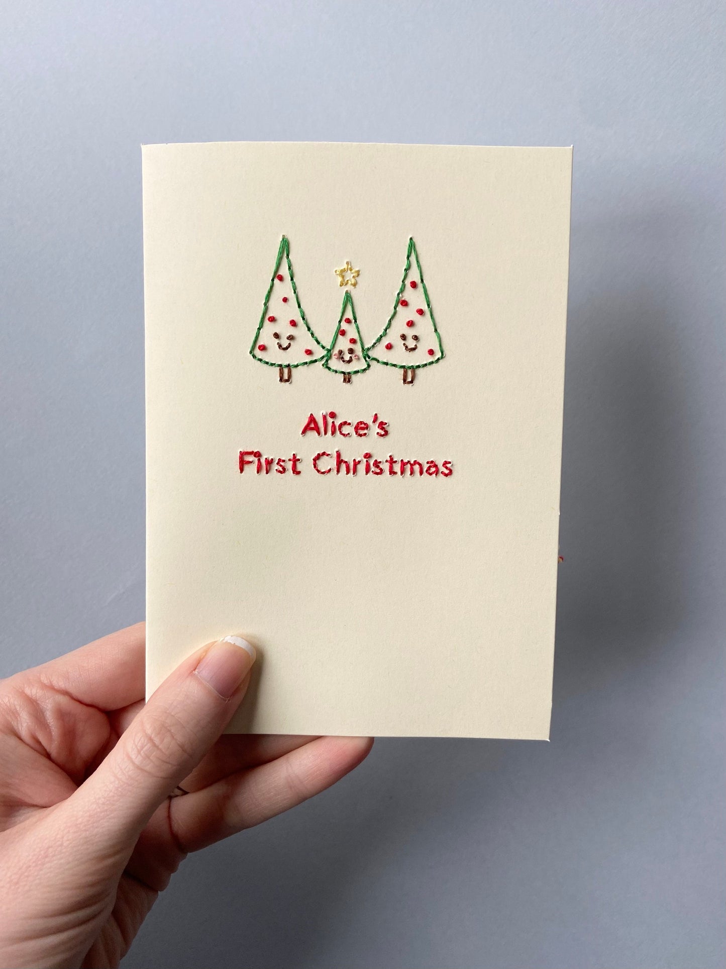Hand-stitched First Christmas as a Family of Three