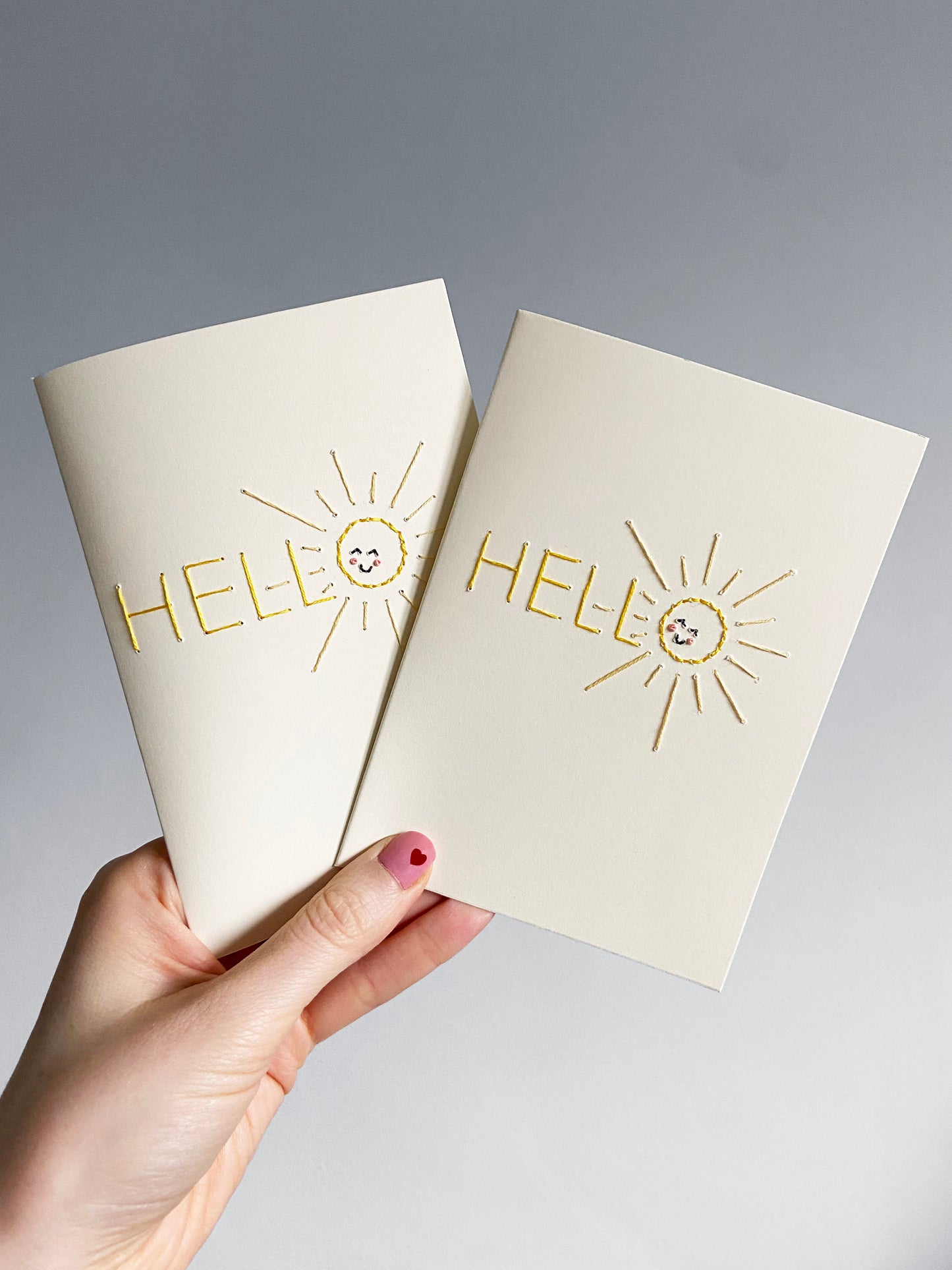 Hand-stitched Hello Sunshine Card